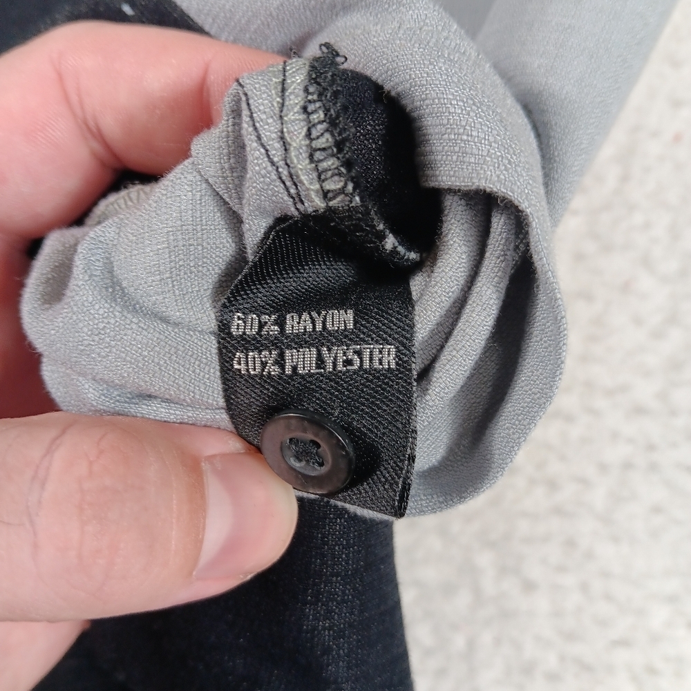 Milano Bay Shirt Mens Small Black Gray Bowling Havana Cuban Collar Camp Rayon - Picture 3 of 8